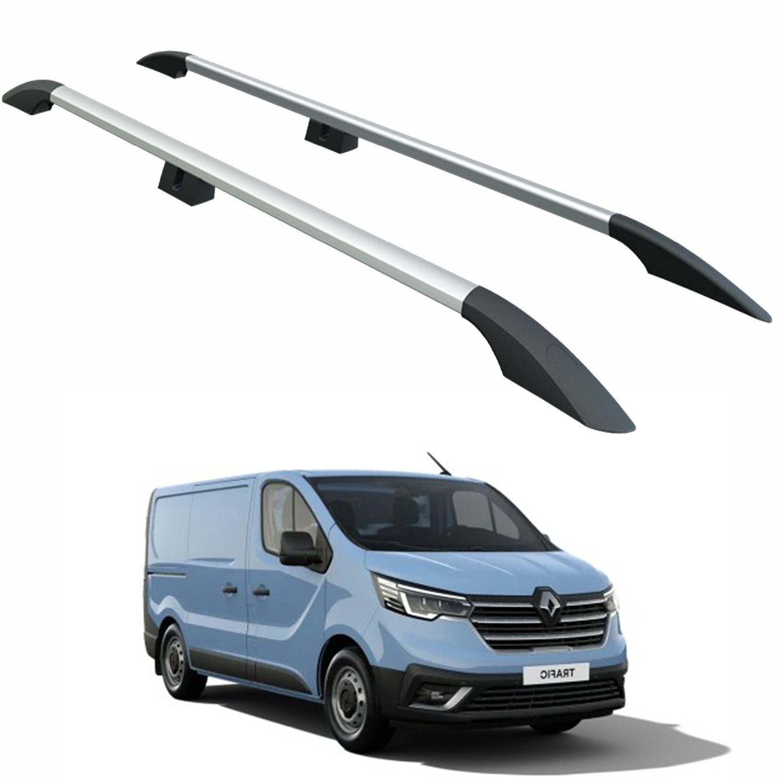 For Renault Trafic X82 SWB (2014-2025) Roof Side Rails – Plus Model, Aluminum Silver For Renault Trafic X82 SWB (2014-2025) Roof Side Rails – Plus Model, Aluminum Silver